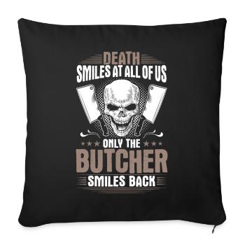 Fleischer Metzger Butcher Fleischerei Metzgerei - Sofakissenbezug 45 x 45 cm - Schwarz - Vorne