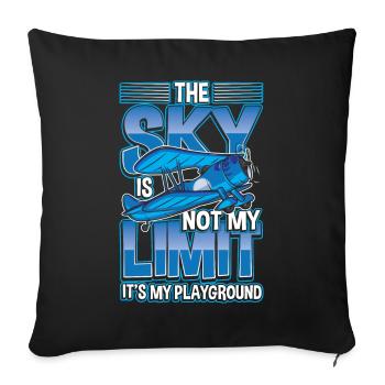 Le ciel n'est pas ma limite c'est mon terrain de jeu - Housse de coussin décorative 45 x 45 cm - noir - Devant