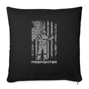 | Fire Brigade American Firefighter - Sofa pillowcase 17,3'' x 17,3'' (45 x 45 cm) - black - Front