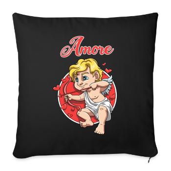 Liebesengel Zeichen der Liebe Romantik Geschenk - Sofakissenbezug 45 x 45 cm - Schwarz - Vorne