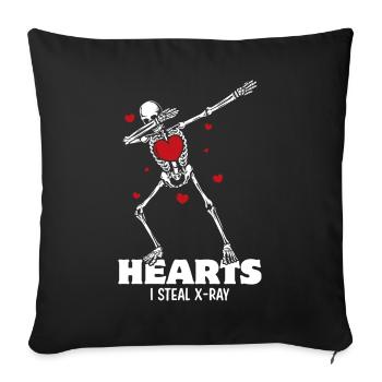 I Steal X-Ray Hearts - Sofakissenbezug 45 x 45 cm - Schwarz - Vorne