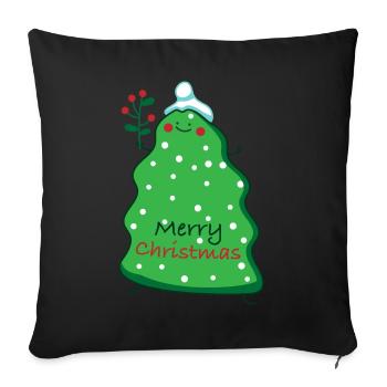 Christmas Fir - Sofa pillowcase 17,3'' x 17,3'' (45 x 45 cm) - black - Front