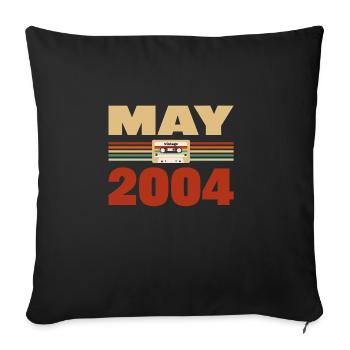 19. Geburtstag Mai Jahrgang 2004 Geschenkidee - Sofakissenbezug 45 x 45 cm - Schwarz - Vorne
