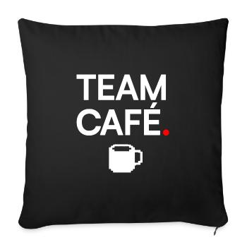 EAM CAFÉ | Minimaler Kaffeehumor - Sofakissenbezug 45 x 45 cm - Schwarz - Vorne
