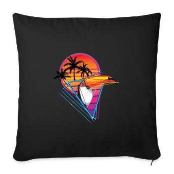 Retronéon toucan - Housse de coussin décorative 45 x 45 cm - noir - Devant