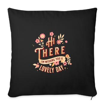Belle journée florale - Housse de coussin décorative 45 x 45 cm - noir - Devant
