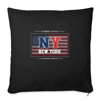 New York - Sofa pillowcase 17,3'' x 17,3'' (45 x 45 cm) - black - Front