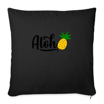 Aloha Pineapple - Sofa pillowcase 17,3'' x 17,3'' (45 x 45 cm) - black - Front