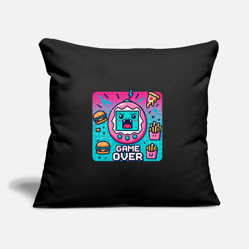 Console Pixel, rétro et snacks Housse de coussin décorative 45 x 45 cm
