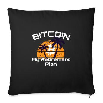 Bitcoin mon plan de retraite - Housse de coussin décorative 45 x 45 cm - noir - Devant