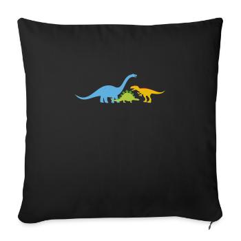 Dinos Dinosaurier - Sofakissenbezug 45 x 45 cm - Schwarz - Vorne