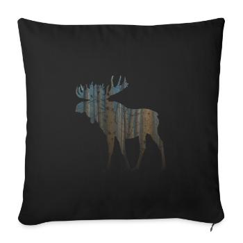 Forest moose - Sofa pillowcase 17,3'' x 17,3'' (45 x 45 cm) - black - Front