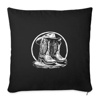 Country Music Dance and Line Dance Boots Stetson - Sofa pillowcase 17,3'' x 17,3'' (45 x 45 cm) - black - Front