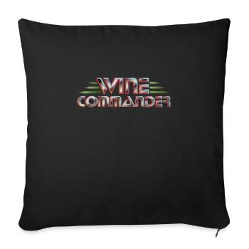 WINE COMMANDER (Pixel Art) - Sofakissenbezug 45 x 45 cm - Schwarz - Vorne