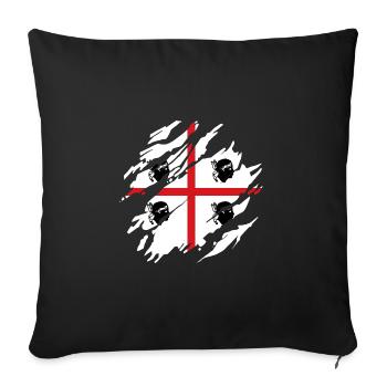 Sardinia Flag Scratch Sardinian Flag Sardegna - Sofa pillowcase 17,3'' x 17,3'' (45 x 45 cm) - black - Front