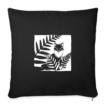 Fox (white) - Sofakissenbezug 45 x 45 cm - Schwarz - Vorne