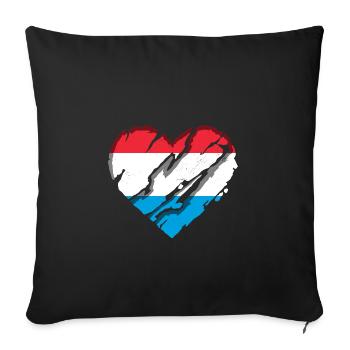 Drapeau luxembourgeois Drapeau luxembourgeois Accueil - Housse de coussin décorative 45 x 45 cm - noir - Devant