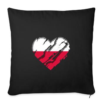 Poland Flag Used Look Polska Polish Flag - Sofa pillowcase 17,3'' x 17,3'' (45 x 45 cm) - black - Front