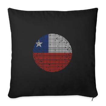 Chili Drapeau Amérique du Sud Drapeau Chili Vintage - Housse de coussin décorative 45 x 45 cm - noir - Devant