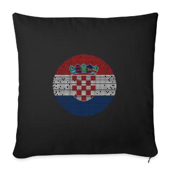 Croatie Drapeau Adriatique Zagreb Drapeau croate - Housse de coussin décorative 45 x 45 cm - noir - Devant
