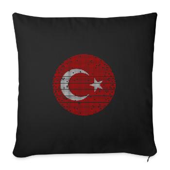 Drapeau de Turquie Utilisé Look Drapeau Turc Vintage - Housse de coussin décorative 45 x 45 cm - noir - Devant