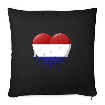 Pays-Bas Drapeau Hollande Drapeau néerlandais - Housse de coussin décorative 45 x 45 cm - noir - Devant