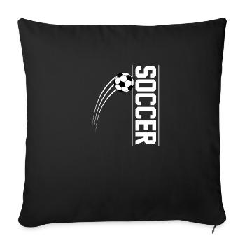 Soccer - Housse de coussin décorative 45 x 45 cm - noir - Devant