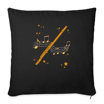 Klarinette - Sofakissenbezug 45 x 45 cm - Schwarz - Vorne