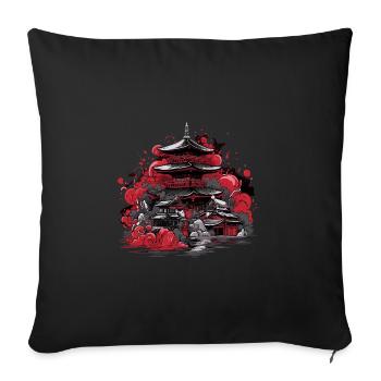 Japan Japanese Temple Nihon - Sofa pillowcase 17,3'' x 17,3'' (45 x 45 cm) - black - Front