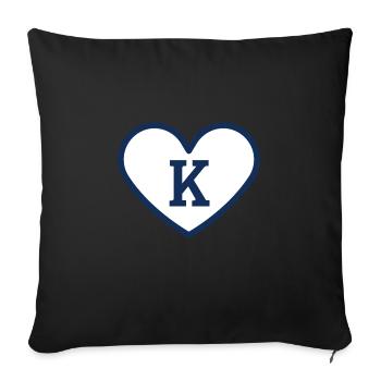 Letter k heart sport trend blue - gift idea - Sofa pillowcase 17,3'' x 17,3'' (45 x 45 cm) - black - Front