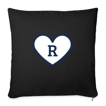Lettre r cœur sport tendance bleu - idée cadeau - Housse de coussin décorative 45 x 45 cm - noir - Devant