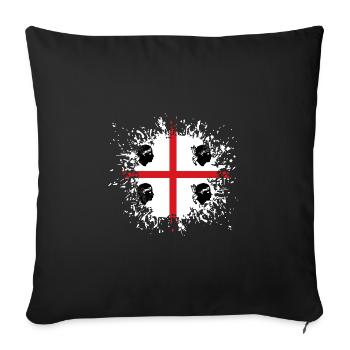 Sardaigne Drapeau Klecks Drapeau sarde Splash - Housse de coussin décorative 45 x 45 cm - noir - Devant