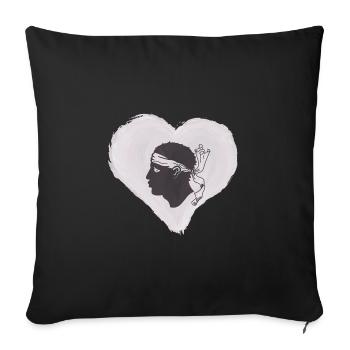 Corsica flag Corsica Flag Corsica Corsican - Sofa pillowcase 17,3'' x 17,3'' (45 x 45 cm) - black - Front