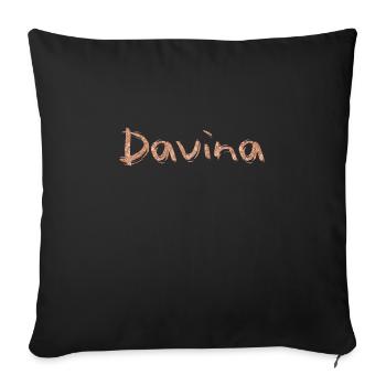 Name Schriftzug Davina - Sofakissenbezug 45 x 45 cm - Schwarz - Vorne