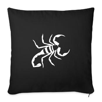scorpion signe astrologique - Housse de coussin décorative 45 x 45 cm - noir - Devant