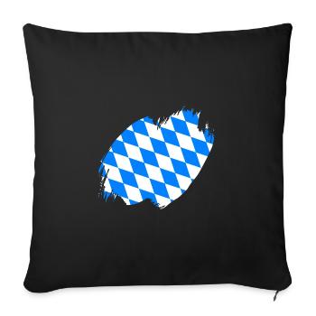 Drapeau bavarois d’occasion Look Drapeau bavarois Vintage - Housse de coussin décorative 45 x 45 cm - noir - Devant