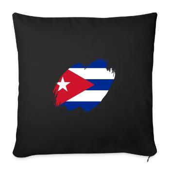 Cuba Flag Caraïbes Vacances Cuba Voyage La Havane - Housse de coussin décorative 45 x 45 cm - noir - Devant
