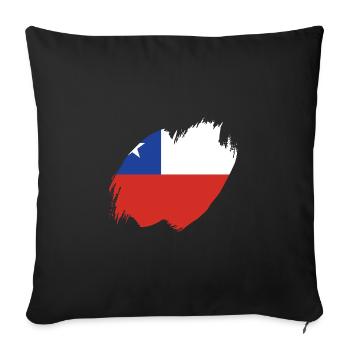 Chili Drapeau Amérique du Sud Drapeau Chili Vintage - Housse de coussin décorative 45 x 45 cm - noir - Devant