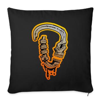 Carabiner Skull - Chemise d'escalade - Housse de coussin décorative 45 x 45 cm - noir - Devant