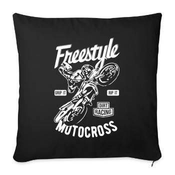 Freestyle motocross - Sofa pillowcase 17,3'' x 17,3'' (45 x 45 cm) - black - Front