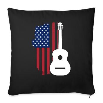 Gitarre USA Patriot - Sofakissenbezug 45 x 45 cm - Schwarz - Vorne
