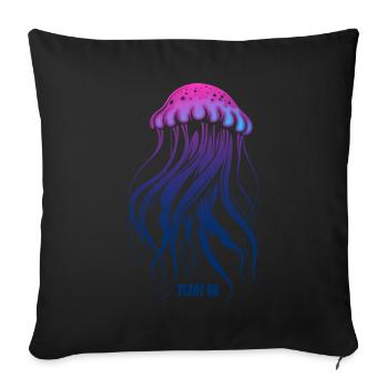 Float on, Qualle mit Tentakeln, Meeresbewohner - Sofakissenbezug 45 x 45 cm - Schwarz - Vorne