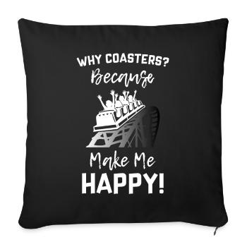 Roller Coaster Make Me Happy - Sofakissenbezug 45 x 45 cm - Schwarz - Vorne