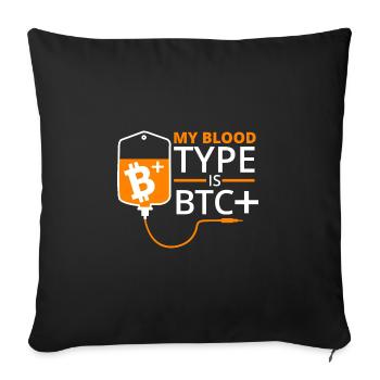 Bitcoin BTC Crypto Blockchain Coin Exchange Coin - Housse de coussin décorative 45 x 45 cm - noir - Devant