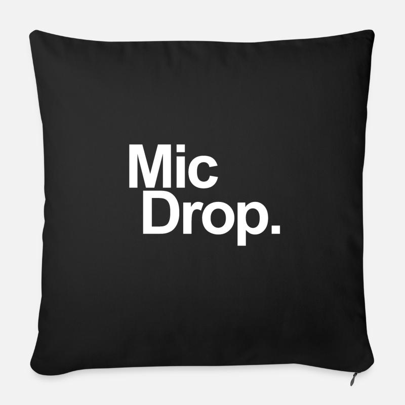 MIC DROP - Sofakissenbezug 45 x 45 cm - Schwarz