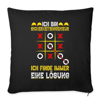 Lustiges Geschenk Sicherheitsingenieur - Sofakissenbezug 45 x 45 cm - Schwarz - Vorne
