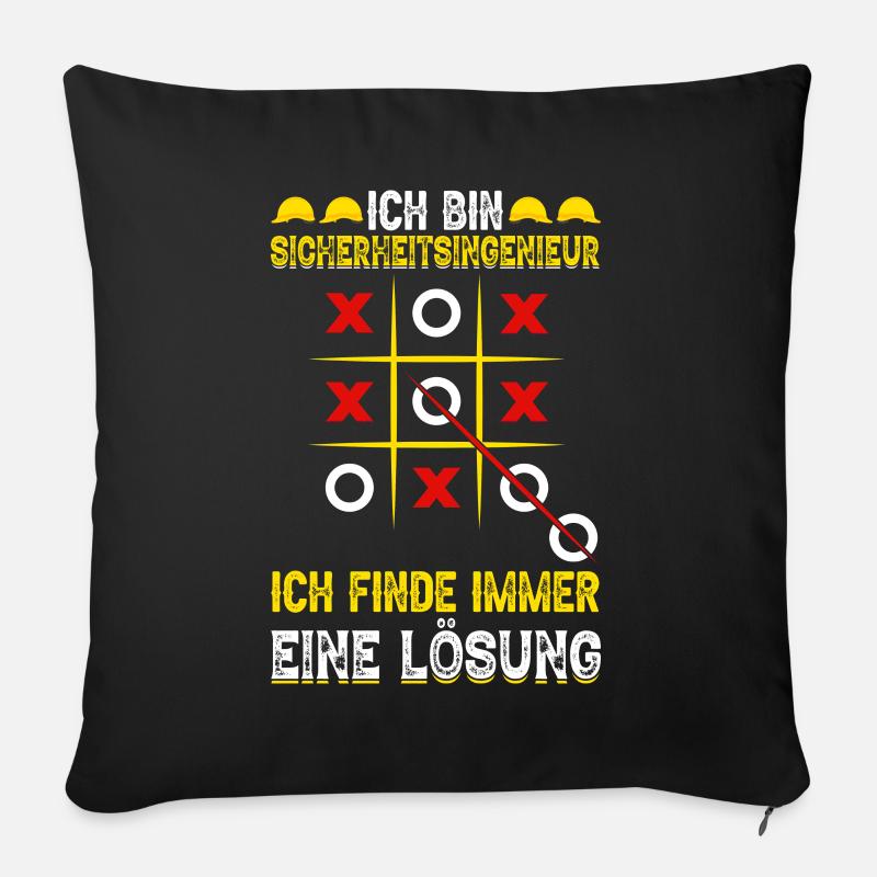 Lustiges Geschenk Sicherheitsingenieur - Sofakissenbezug 45 x 45 cm - Schwarz
