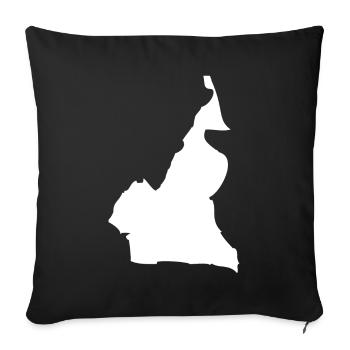 Drapeau de la carte du Cameroun - Housse de coussin décorative 45 x 45 cm - noir - Devant