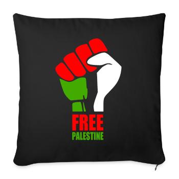 Free palestine - Sofa pillowcase 17,3'' x 17,3'' (45 x 45 cm) - black - Front