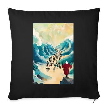 W6 Moses Moses Teilt Das Rote Meer 3 Stücke, Digit - Sofakissenbezug 45 x 45 cm - Schwarz - Vorne